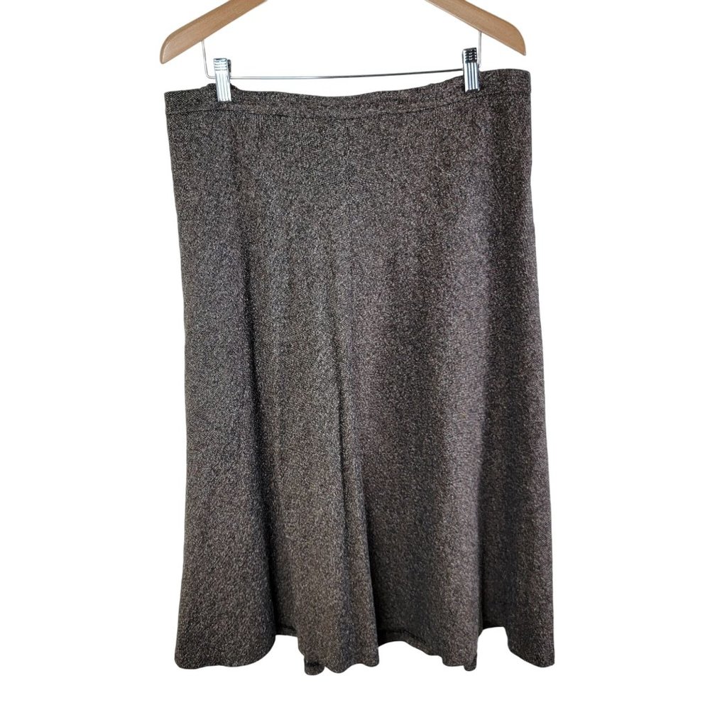 Jones New York Womens Tweed Midi A-Line Skirt size 18W Brown